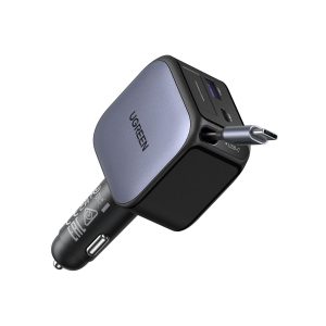 UGREEN 55212B Nexode 60W Fast Charging Car Charger with Retractable USB-C Cable