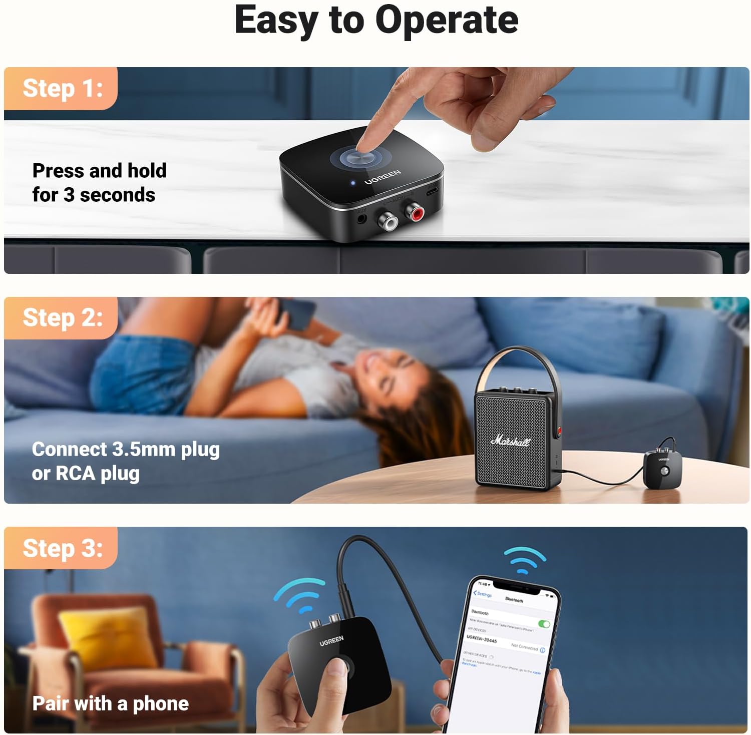 UGREEN 30445 Bluetooth 5.3 Receiver AUX Audio Adapter - image 7