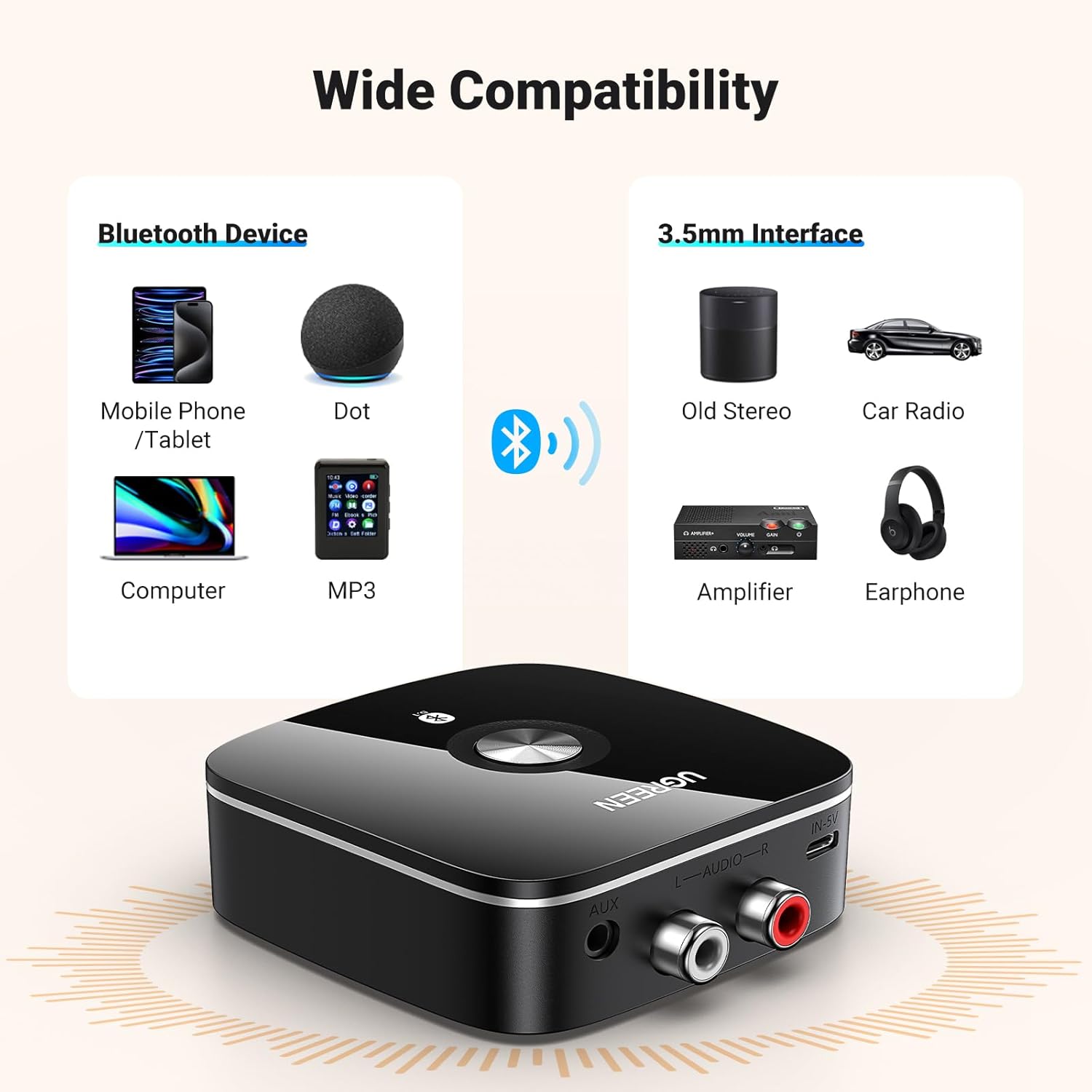 UGREEN 30445 Bluetooth 5.3 Receiver AUX Audio Adapter - image 8