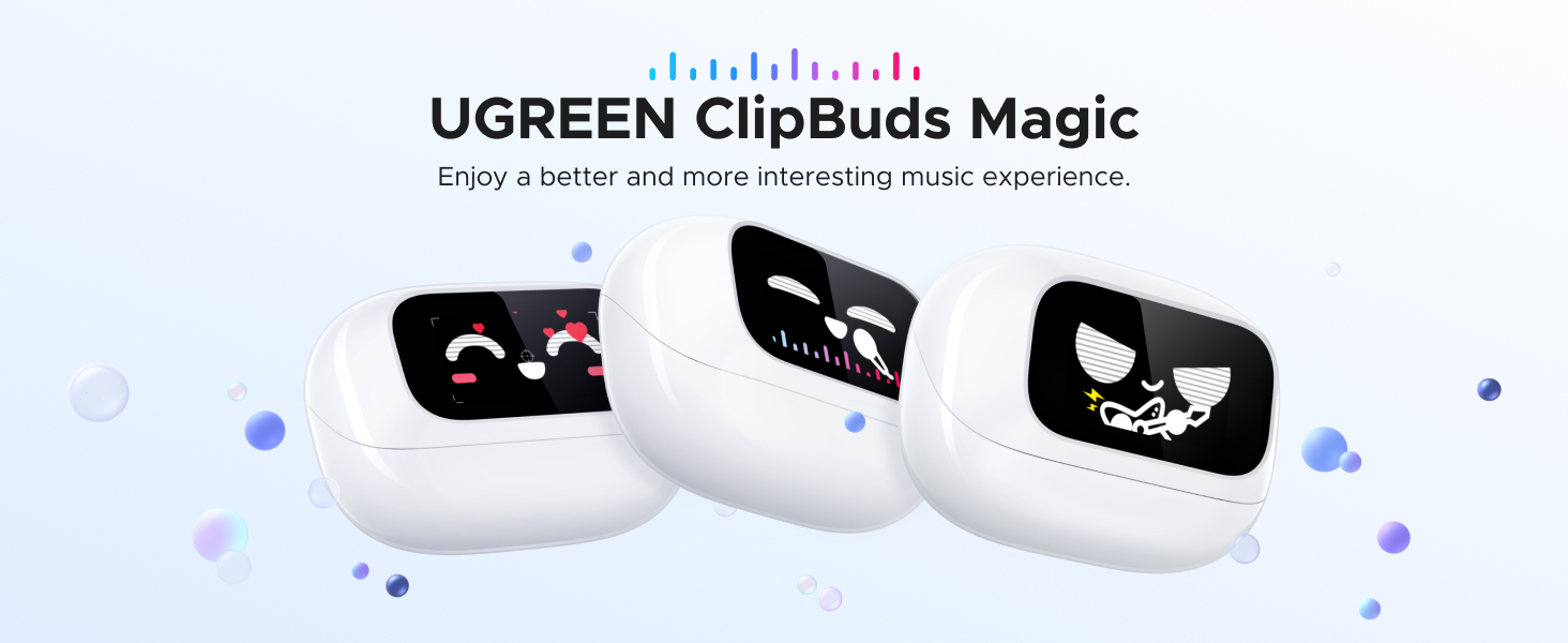 UGREEN 55136 ClipBuds Magic Open Air-Ear Earbuds - Fun Case Display