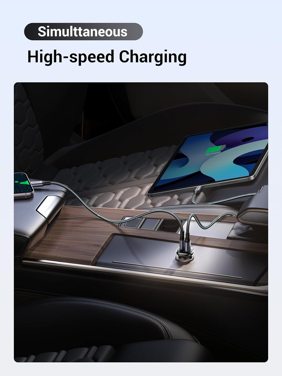 UGREEN 25845 EC305 30W USB-C+A Fast Car Charger - image 3