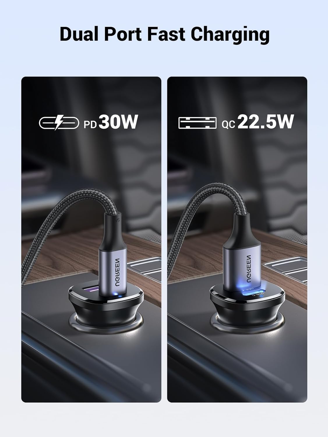 UGREEN 25845 EC305 30W USB-C+A Fast Car Charger - image 7