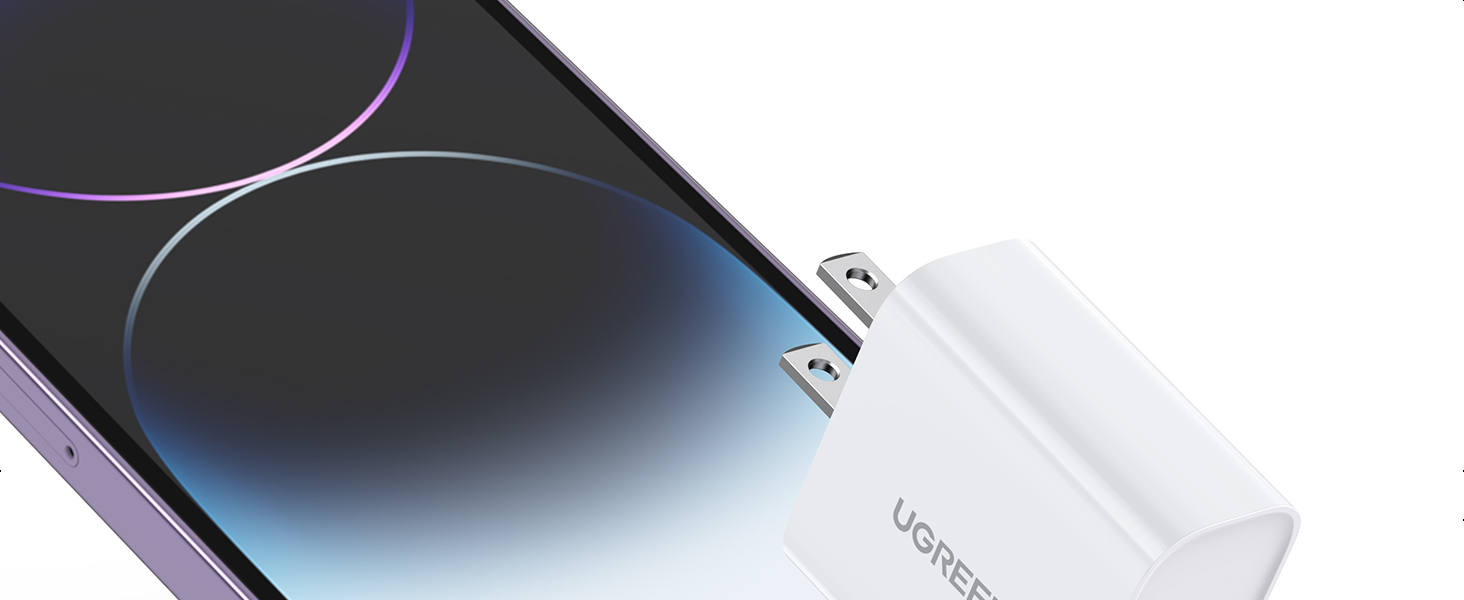UGREEN 60449 20W USB-C Fast Charger White US Plug - Fast PD Charging