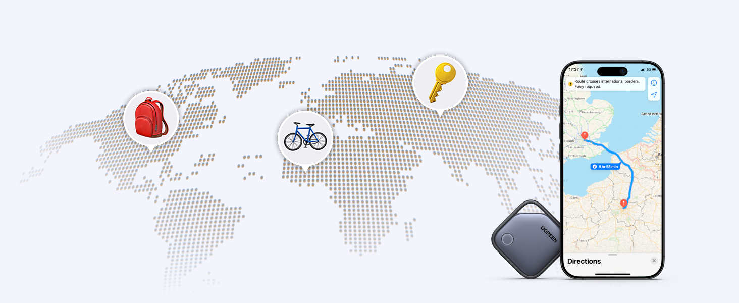 UGREEN 45297 FineTrack Smart Finder Tag Apple Find My - Private and Encrypted