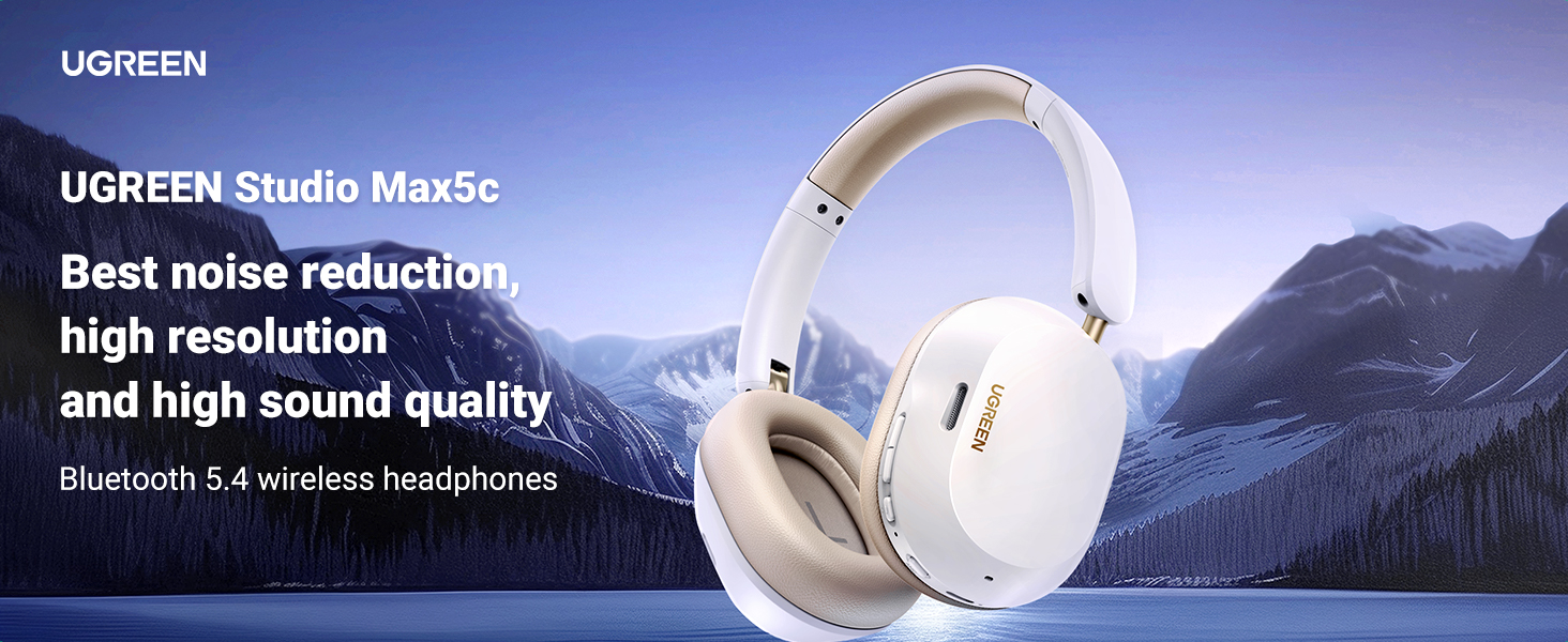 UGREEN 35758 Hi-Tune Max Hybrid ANC Headphone White - Hi-Res Sound With LDAC