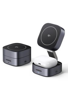 UGREEN 35316 MagFlow 2-in-1 Qi2 Magnetic Foldable Wireless Charging Station