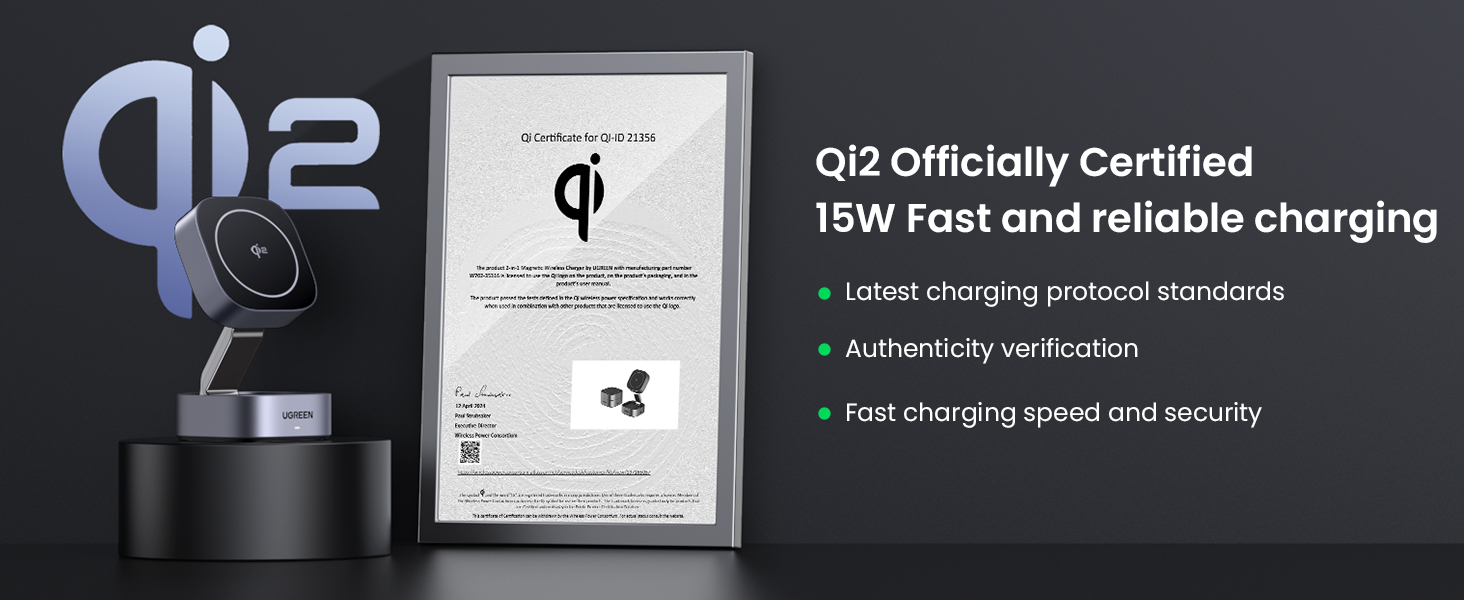 UGREEN 35316 MagFlow Qi2 Magnetic Foldable Wireless Charger - view 4