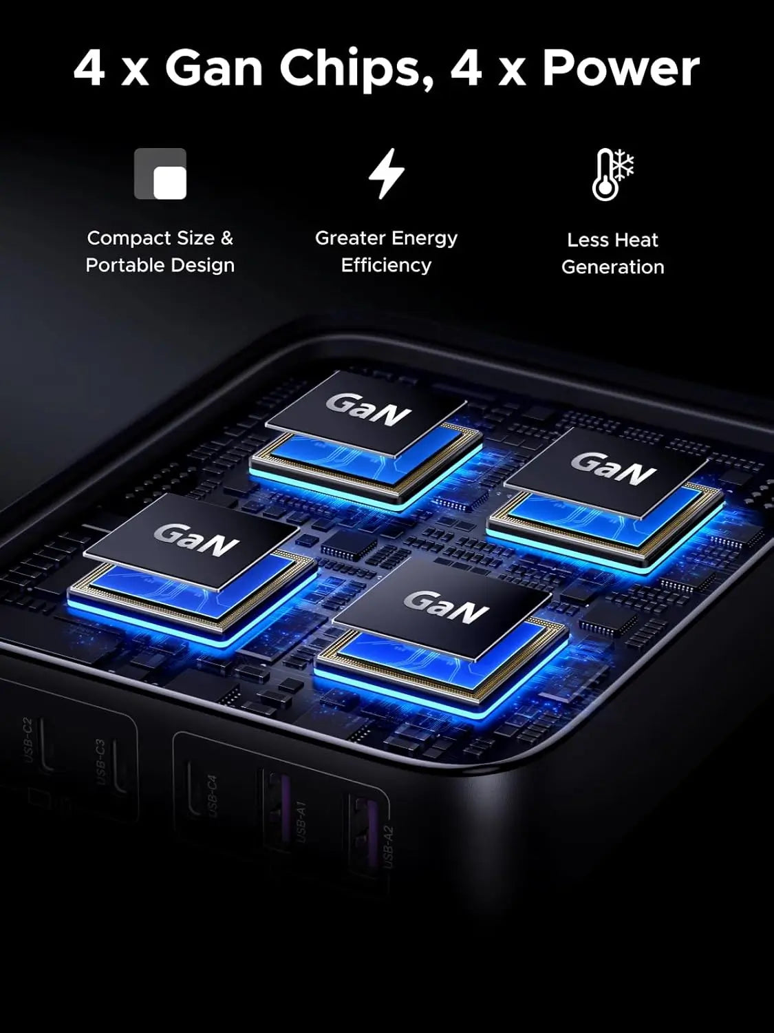 UGREEN 40914 Nexode 200W 6-Port GaN Desktop Charger - image 7
