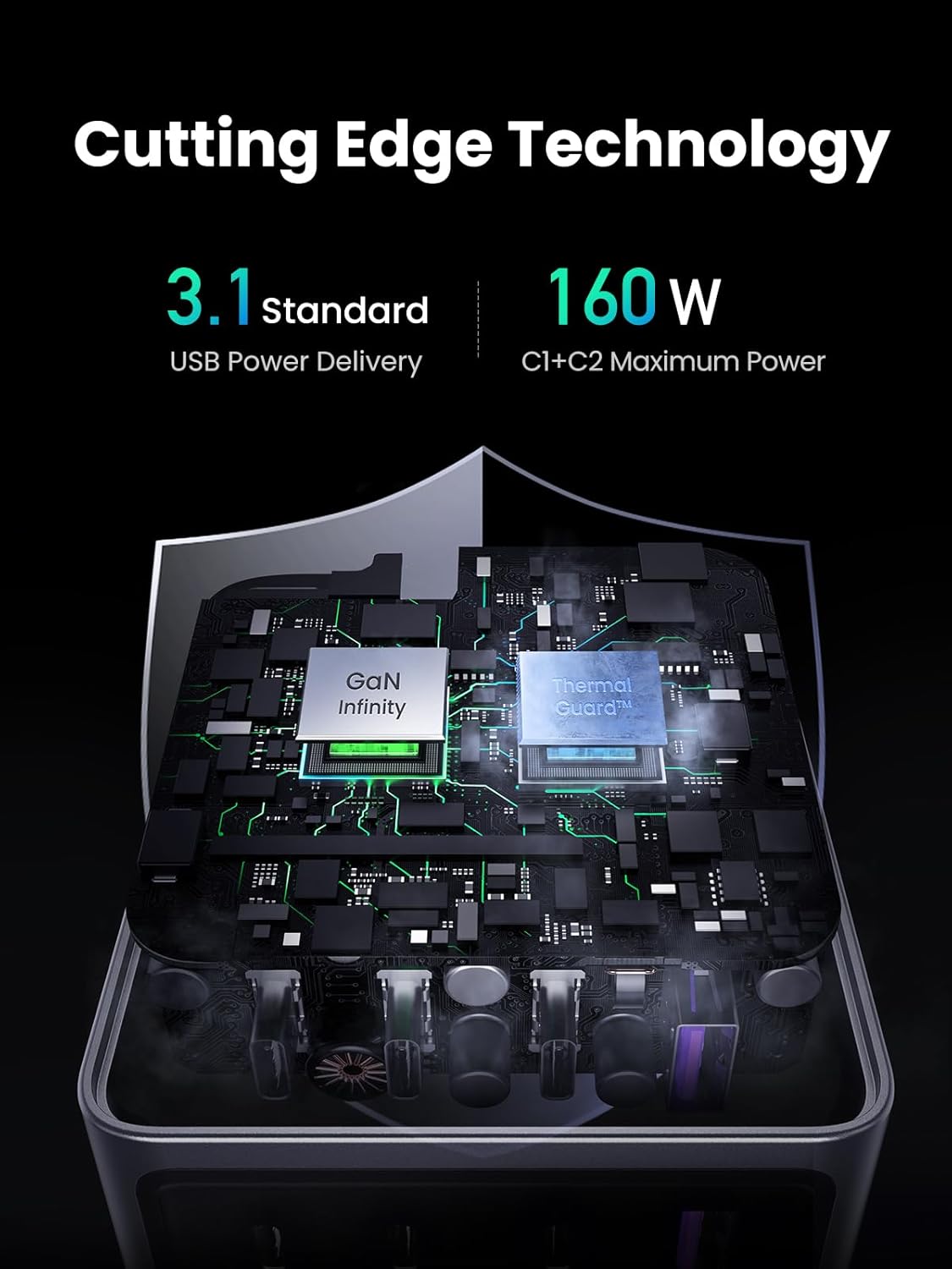 UGREEN 25877 Nexode Pro 160W 4-Port GaN Charger EU - image 7