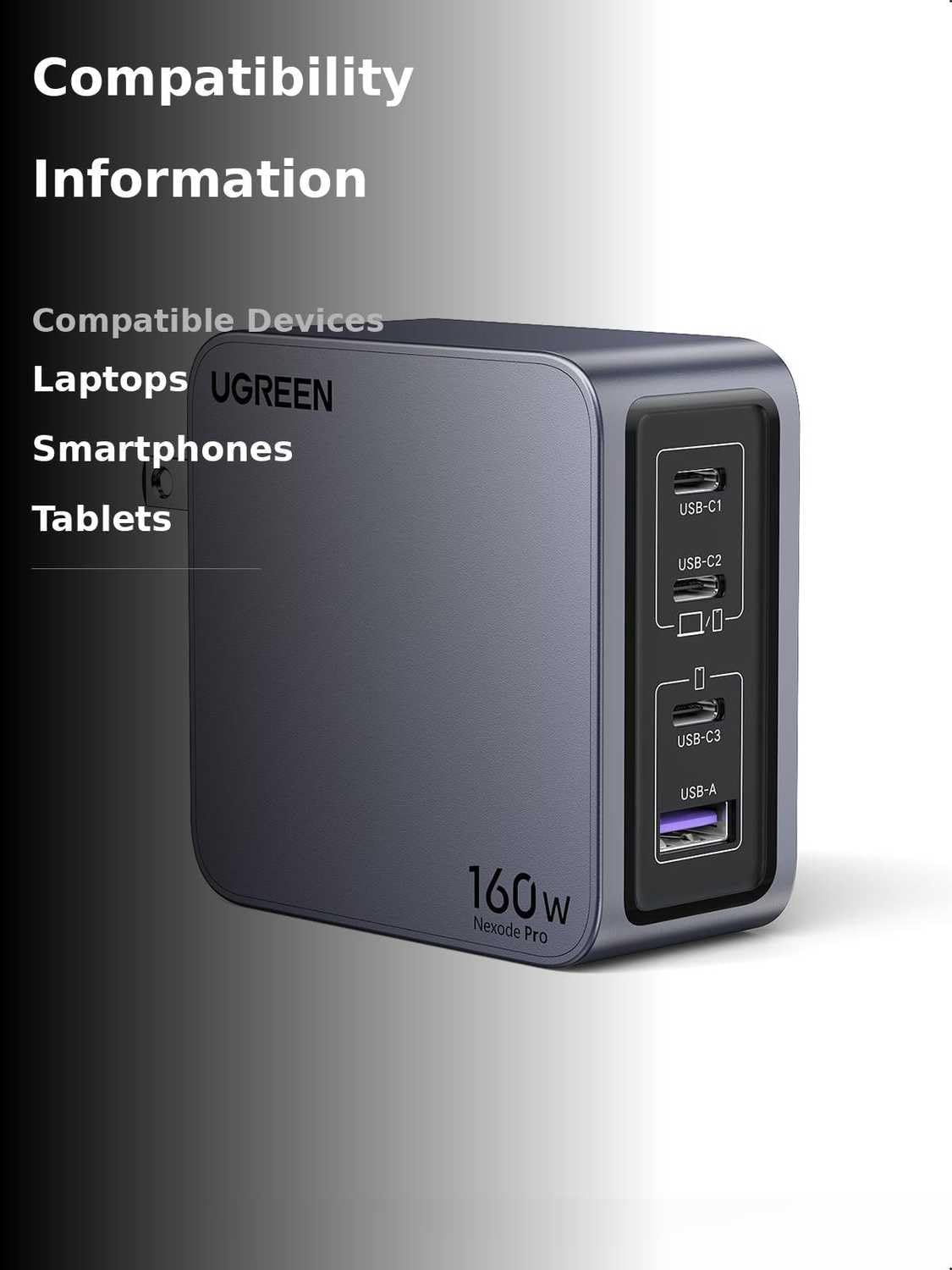 UGREEN 25877 Nexode Pro 160W 4-Port GaN Charger EU - image 8