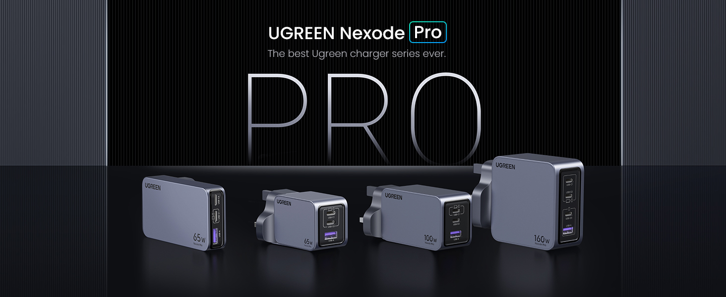 UGREEN 25356 Nexode Pro 65W 3-Port GaN Ultra-Slim Charger - New Nexode Pro Series