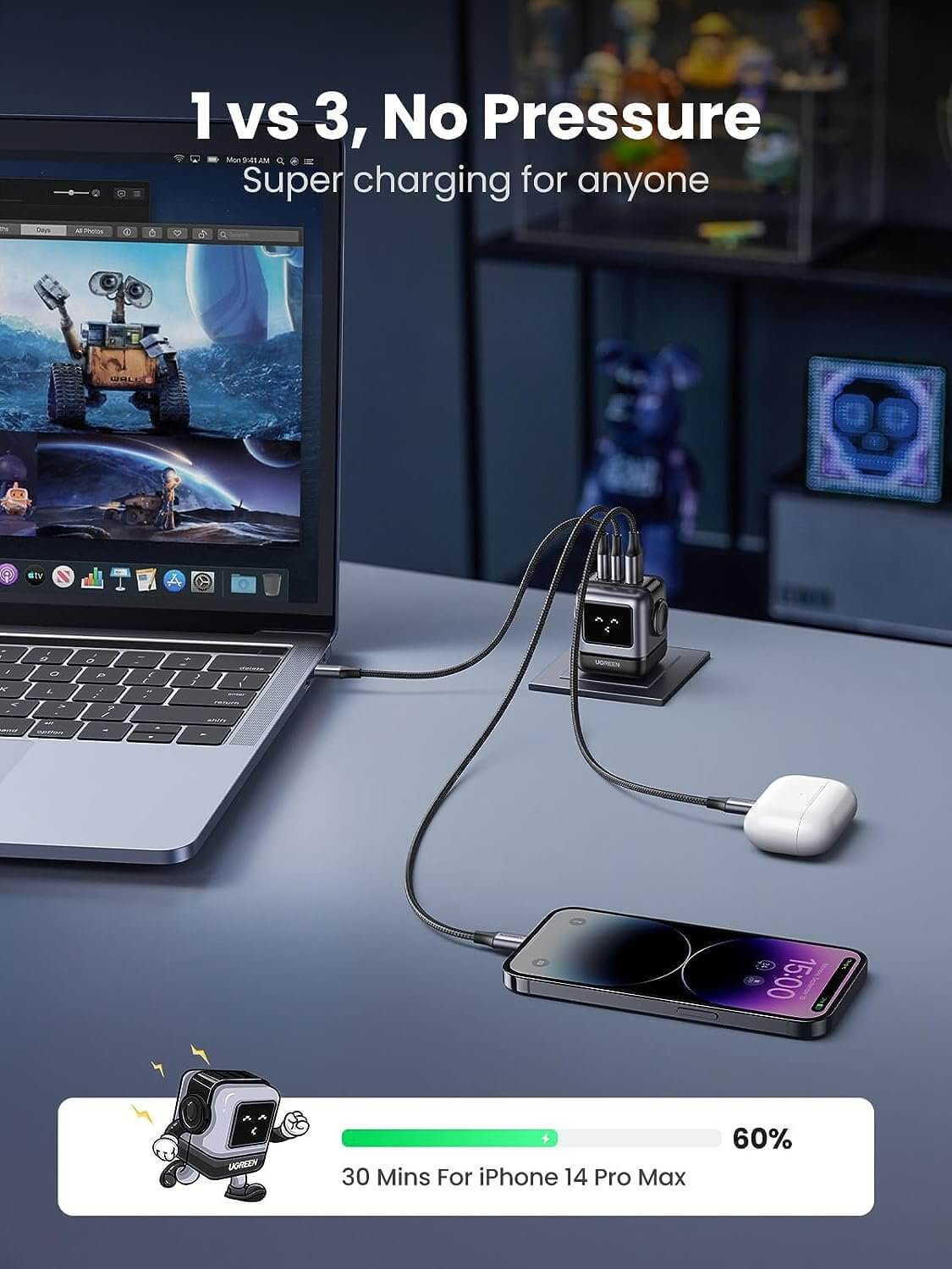 UGREEN 15570 Nexode RG 65W 3-Port GaN Charger EU - image 4