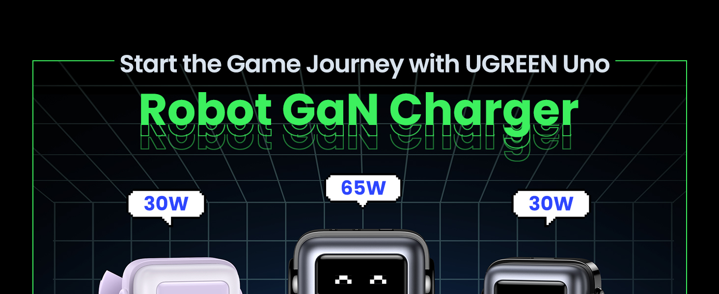UGREEN 15570 Nexode RG 65W 3-Port GaN Charger EU Plug - 65W Laptop Charging