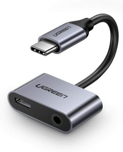 UGREEN 50596 CM193 USB-C Male to 3.5mm Audio + USB-C Female Charging Adapter