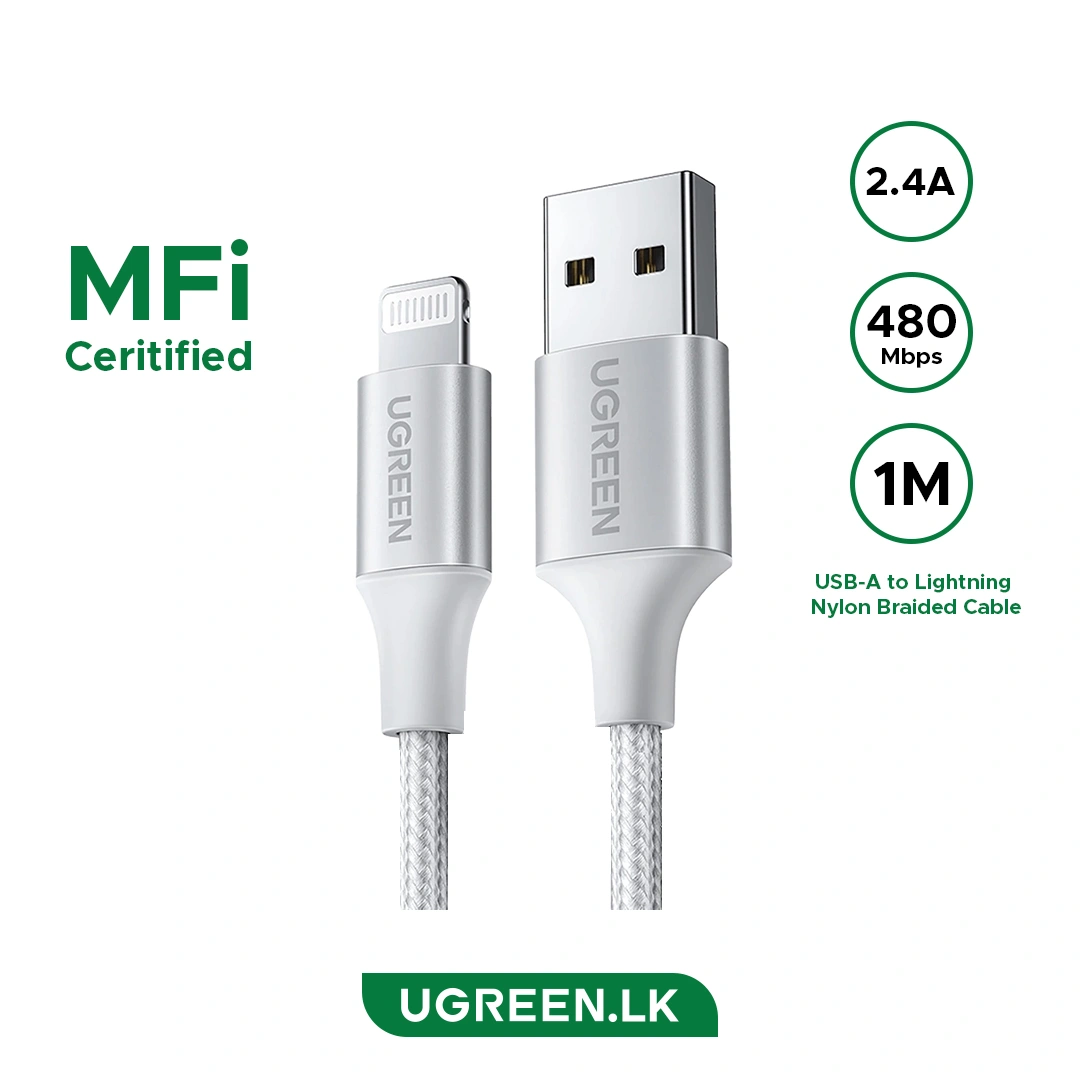 UGREEN 60161 US199 USB-A to Lightning MFi Cable 1M - image 1