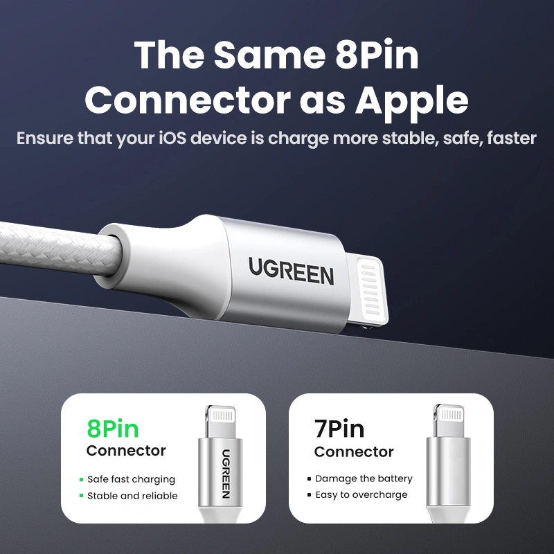 UGREEN 60161 US199 USB-A to Lightning MFi Cable 1M - image 5