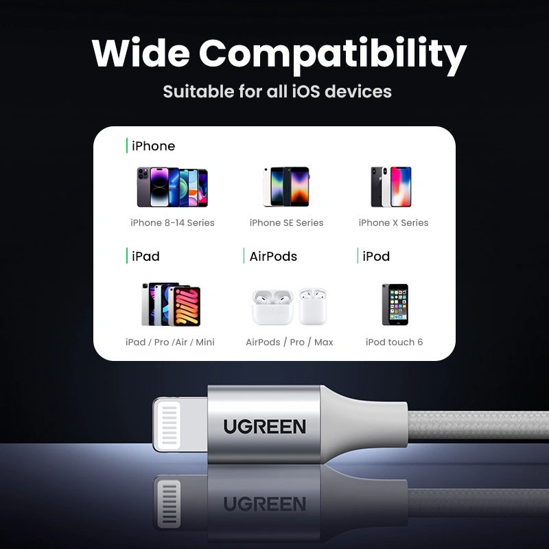 UGREEN 60161 US199 USB-A to Lightning MFi Cable 1M - image 6