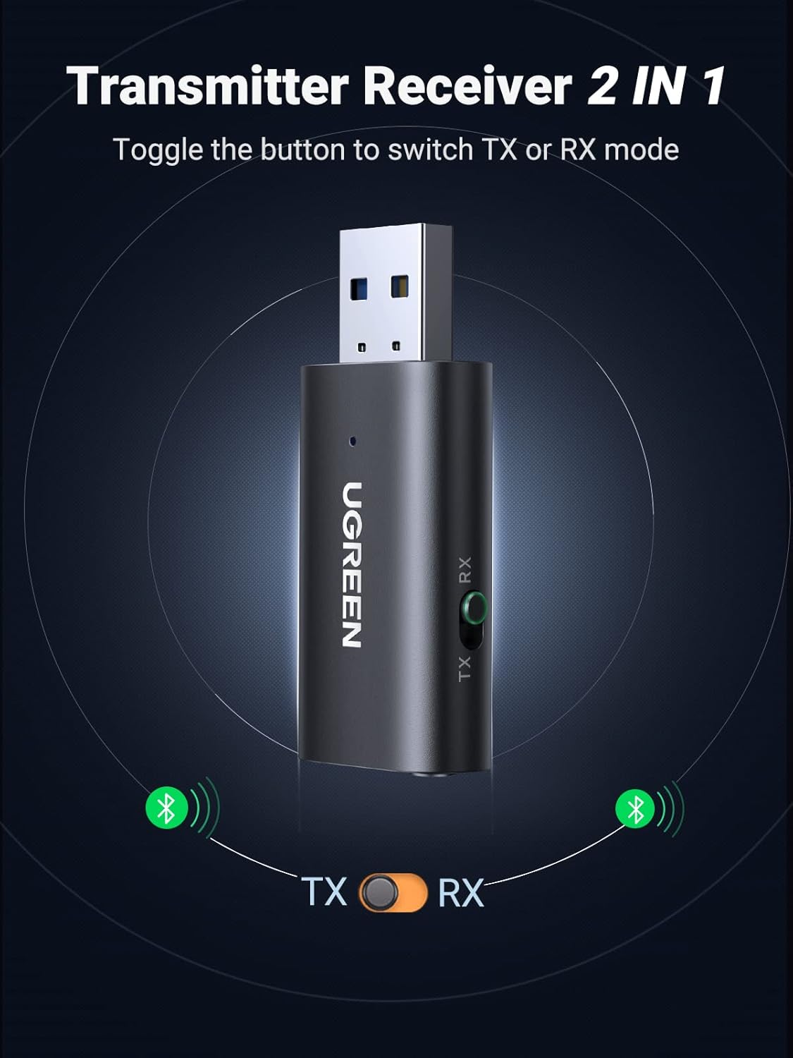 UGREEN 60300 USB 2.0 to 3.5mm Bluetooth Transmitter/Receiver - image 2