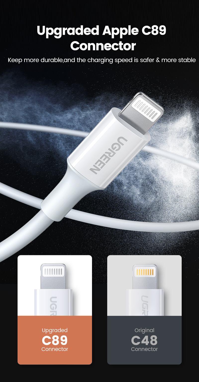 UGREEN 80822 USB-A to Lightning Cable 1m Black - image 6