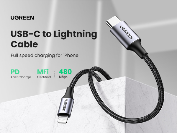 UGREEN 60759 USB-C to Lightning PD Cable 1M Black - view 5
