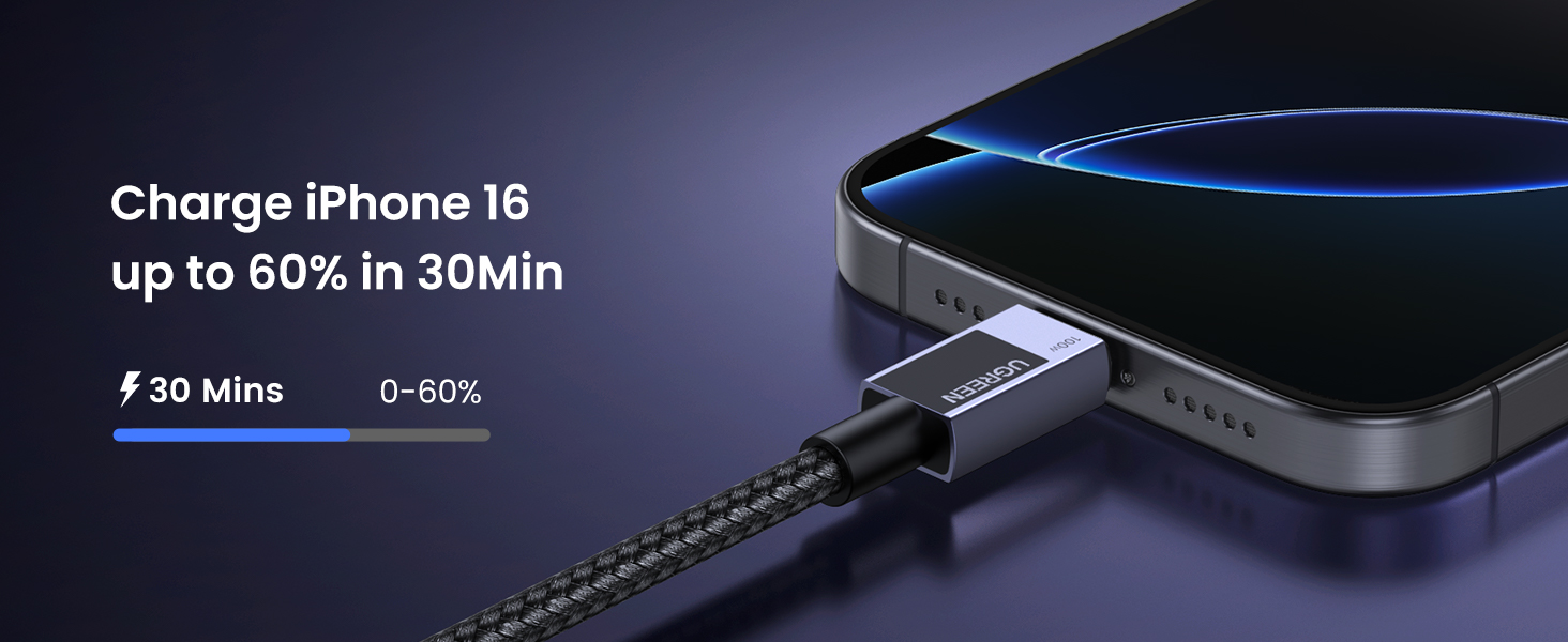 UGREEN 45063 USB-C to USB-C 100W PD Cable 1M - Everyday Gadgets