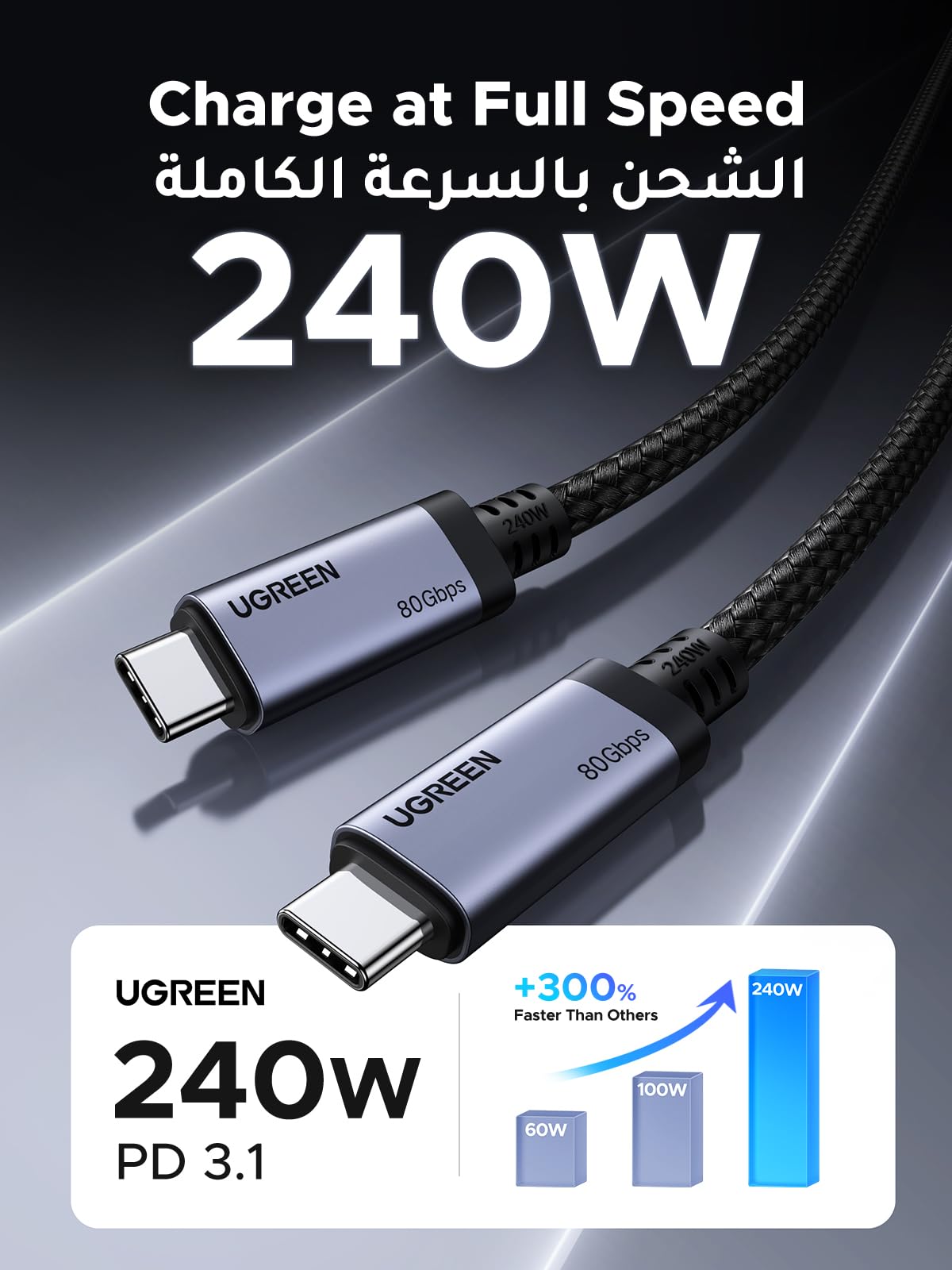 UGREEN 65383 USB4 Cable 5A 1m - image 4
