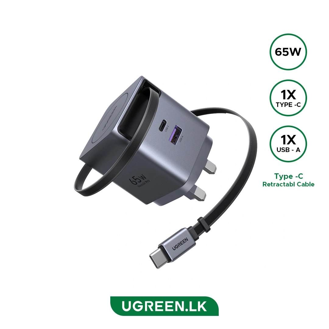 UGREEN 65826 X615 65W Nexode Pro GaN Charger with Retractable Cable - image 1