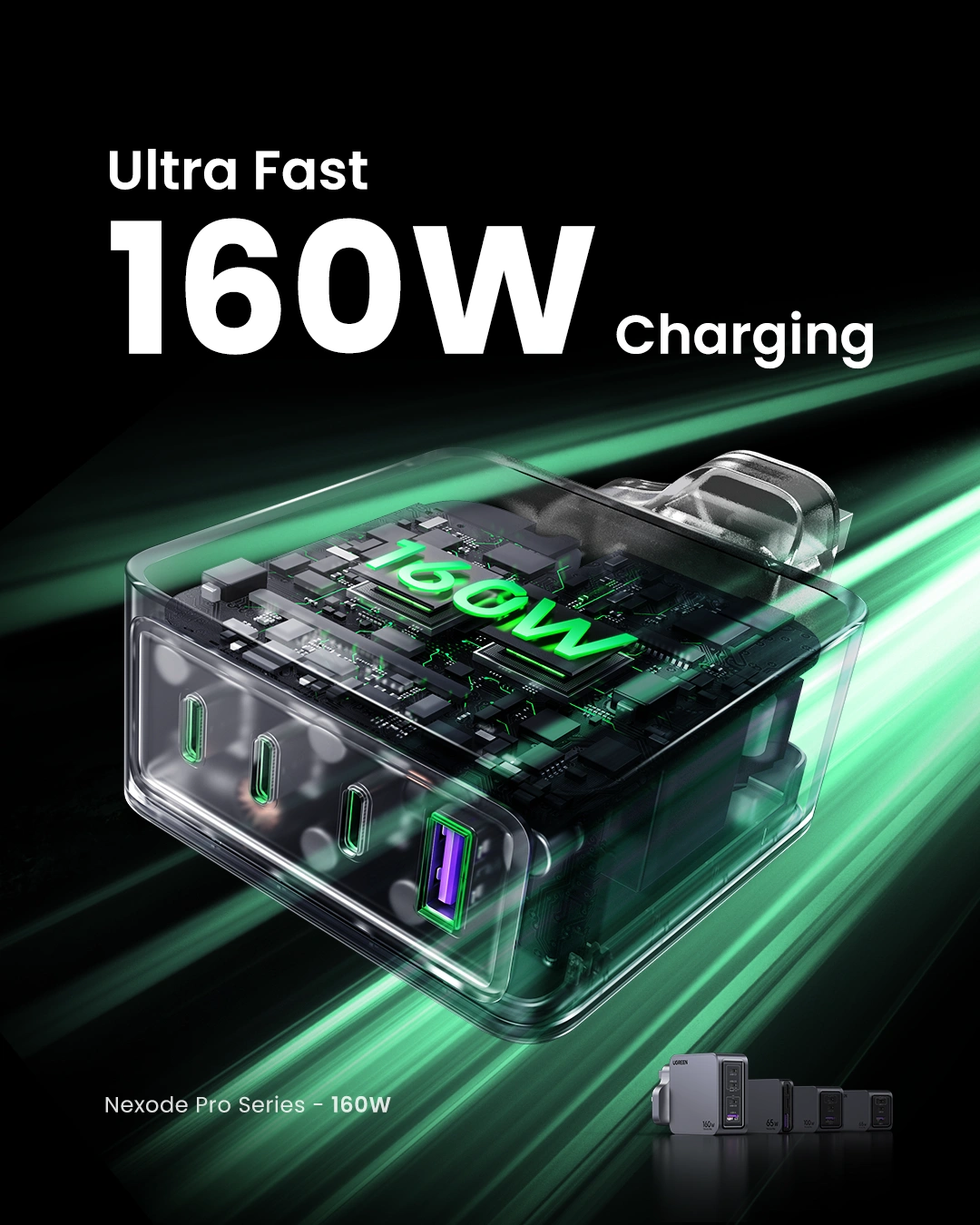 UGREEN 25878 X763 160W Nexode Pro GaN Charger with Type-C Cable - image 4