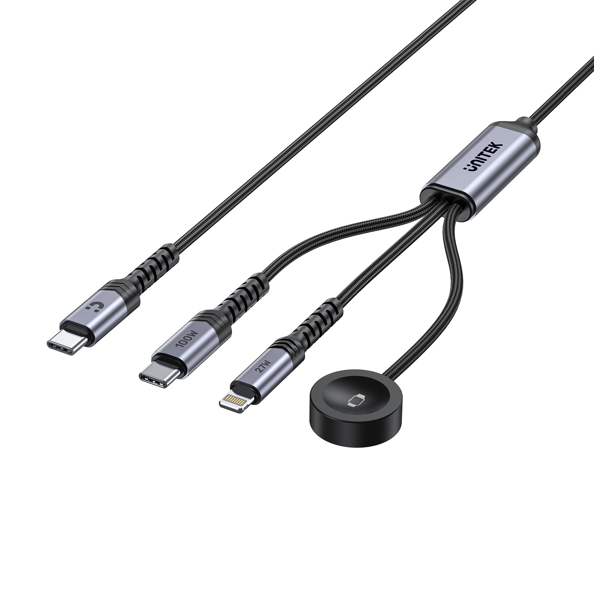 UNITEK C14180AGY01-1.2M 3-in-1 PD 100W Fast Charging Cable - image 1