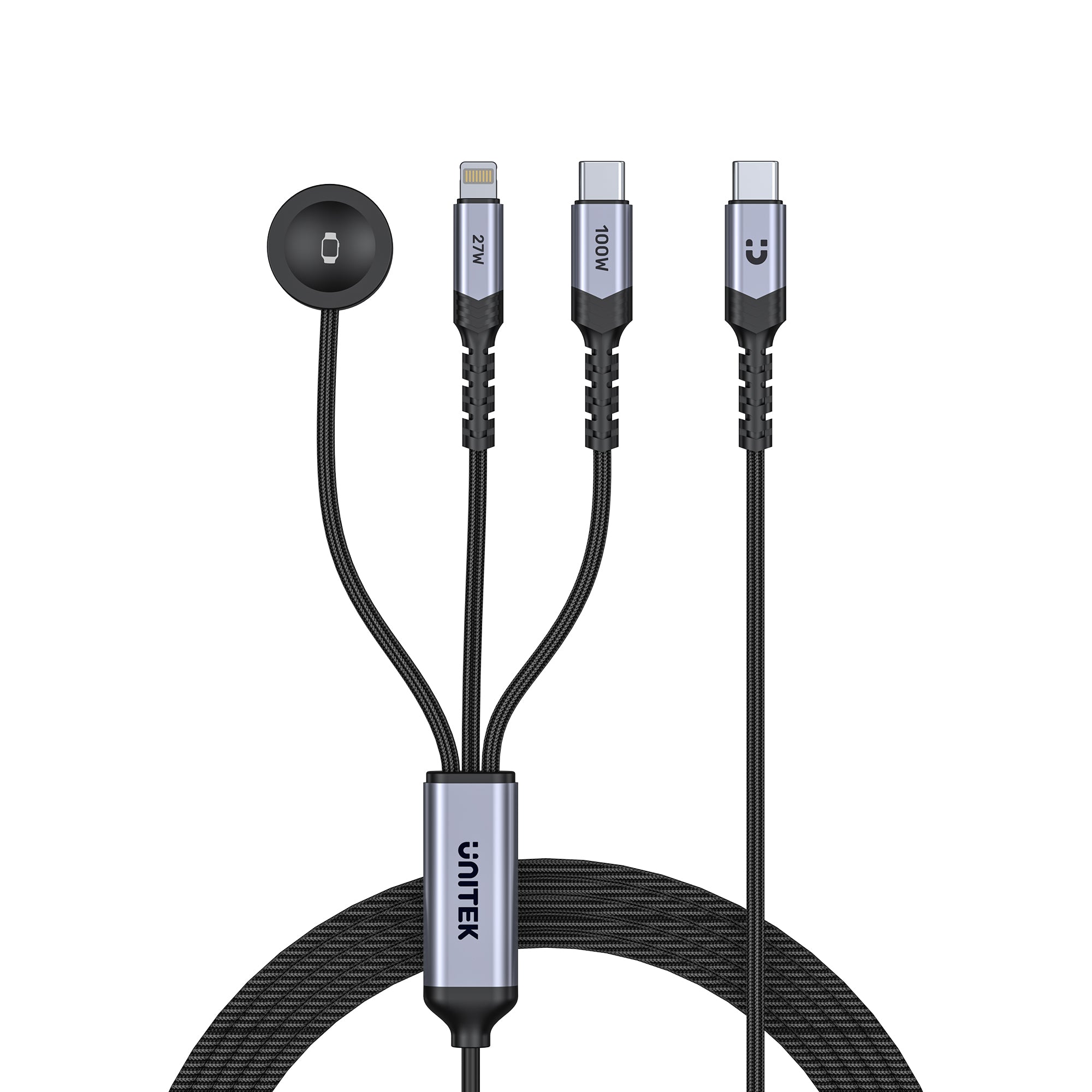 UNITEK C14180AGY01-1.2M 3-in-1 PD 100W Fast Charging Cable - image 2