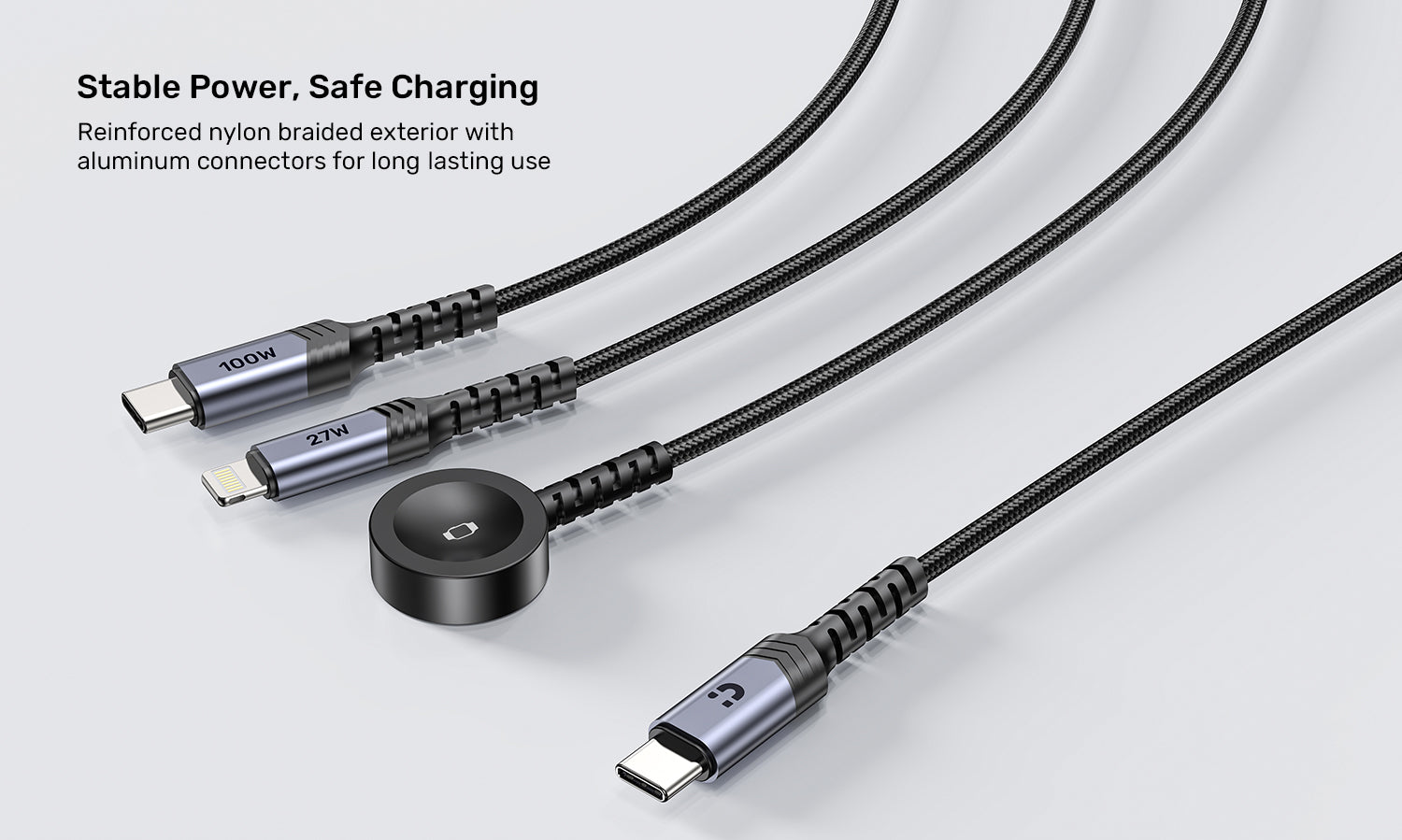 UNITEK C14180AGY01-1.2M 3-in-1 100W Charging Cable 1.2M - view 3