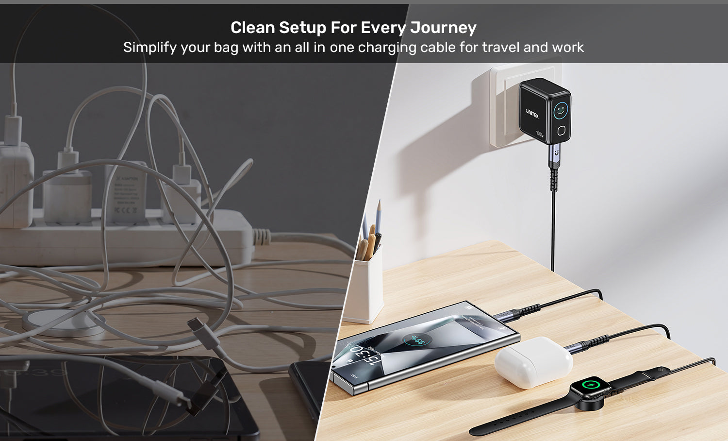 UNITEK C14180AGY01-1.2M 3-in-1 100W Charging Cable 1.2M - view 5