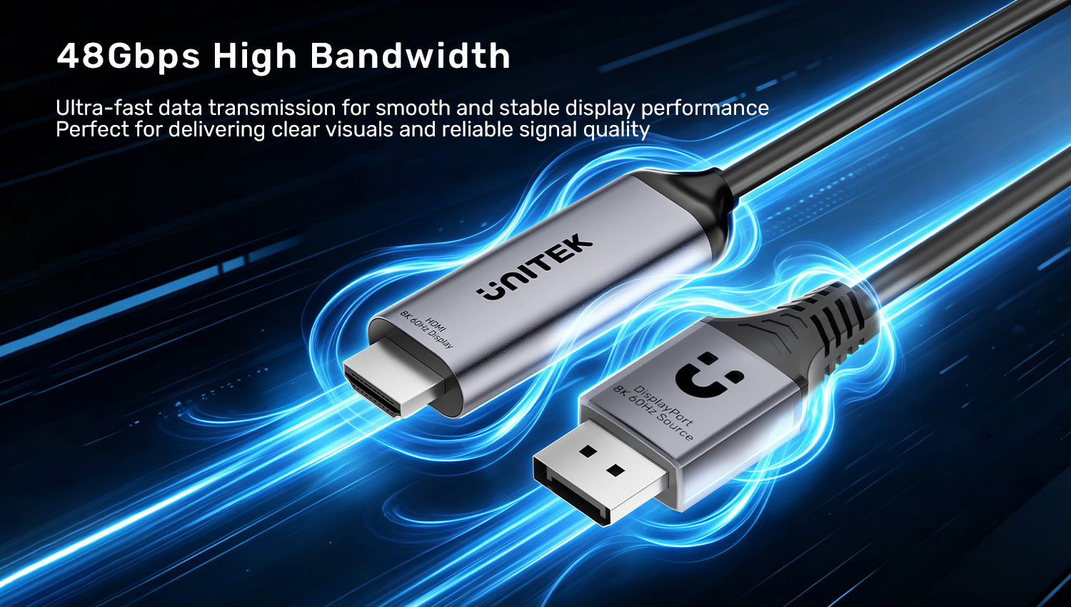 UNITEK V1616AGY01 8K DisplayPort to HDMI Cable - view 2