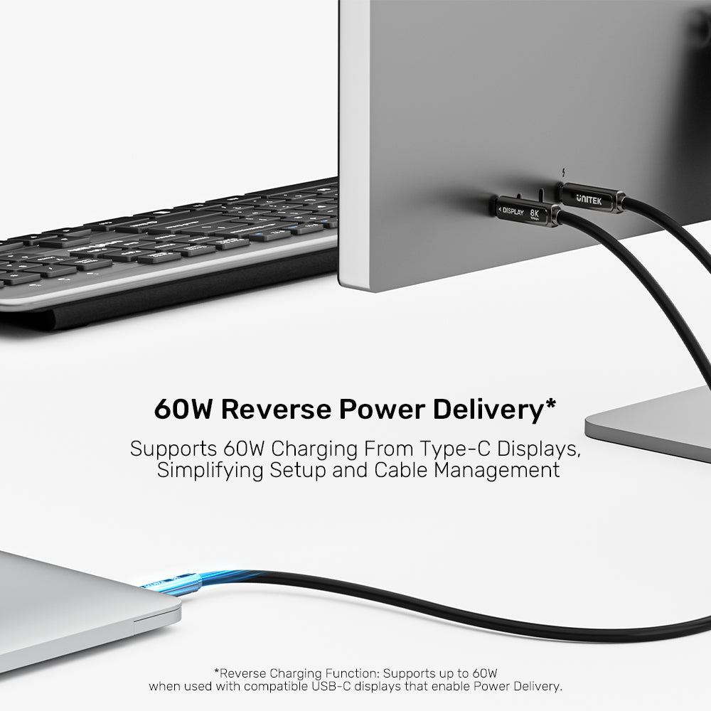 UNITEK C14178ABK01-10M 8K Fiber Optic Full-Featured USB-C Cable 10M - image 6
