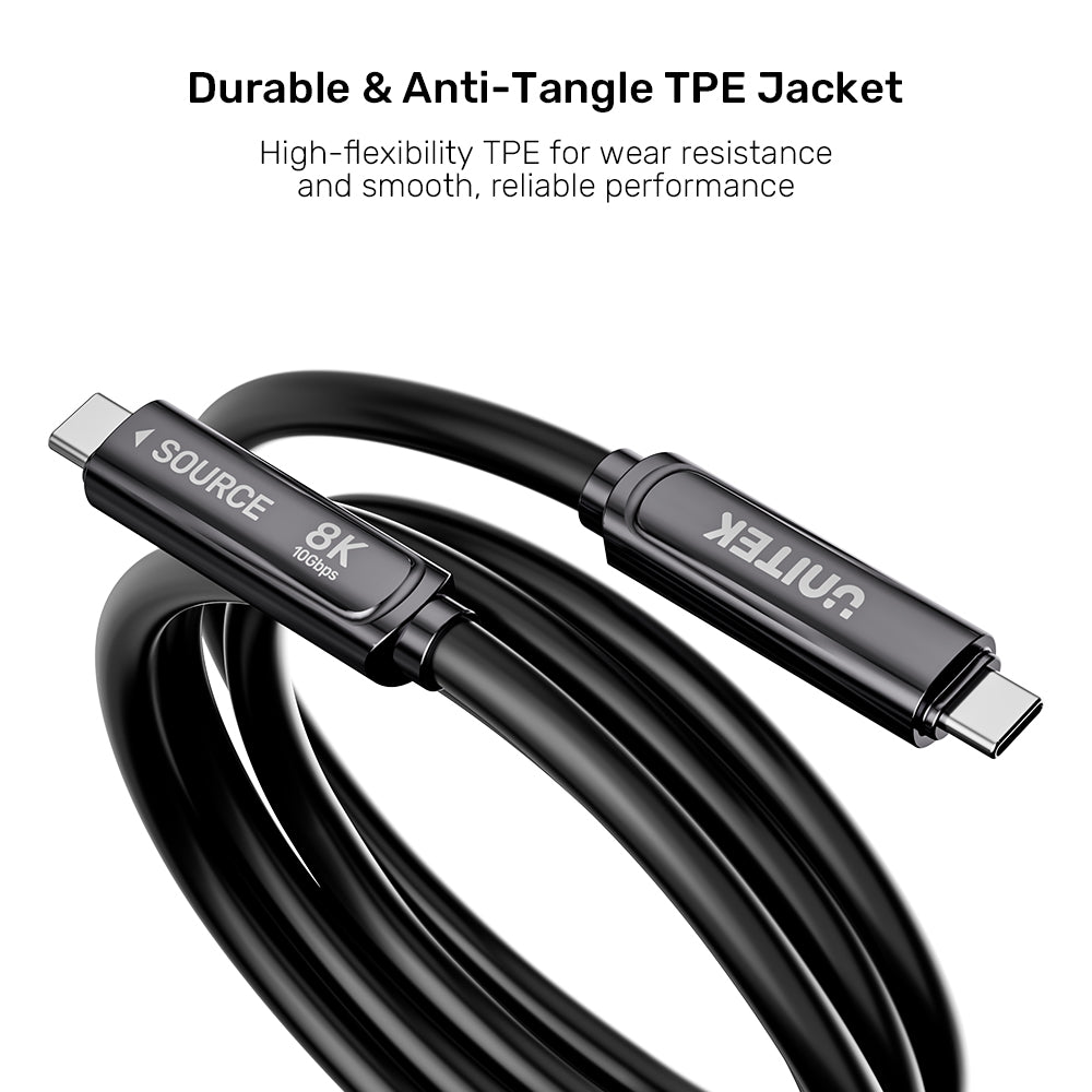 UNITEK C14178ABK01-10M 8K Fiber Optic Full-Featured USB-C Cable 10M - image 8