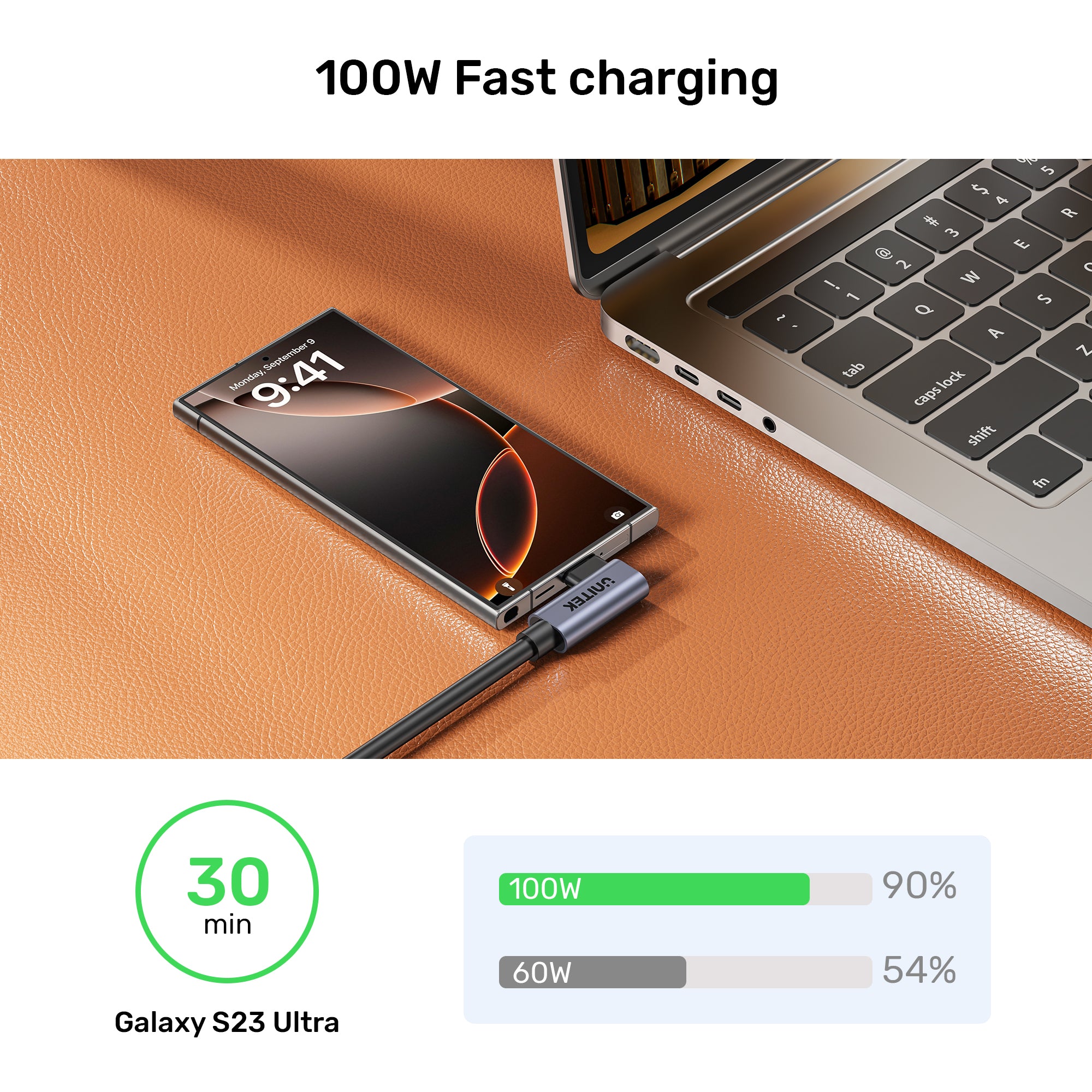UNITEK C14147ABK01-1M PD 100W USB-C Cable Dual 90 Degree 1M - image 7