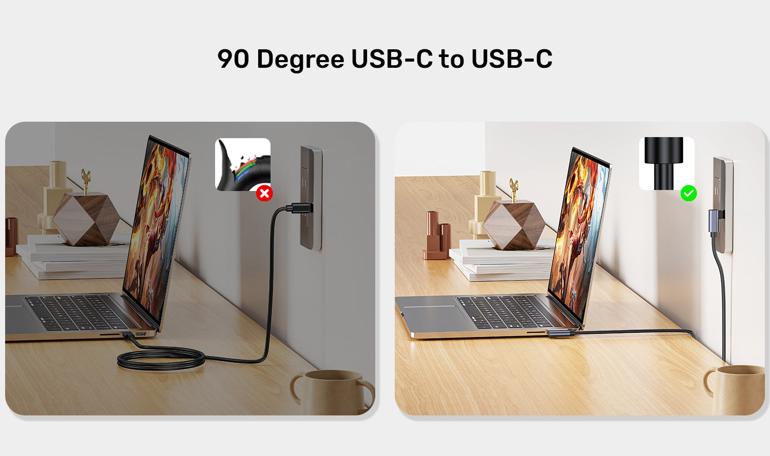 UNITEK C14147ABK01-1M Dual 90 Degree USB-C Cable 100W 1M - view 4