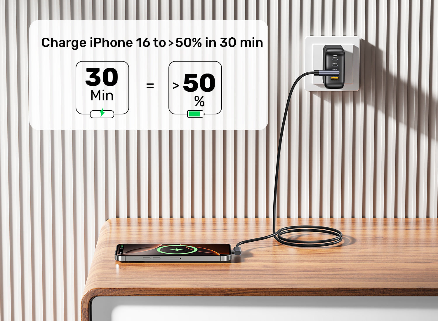 UNITEK C14147ABK01-1M Dual 90 Degree USB-C Cable 100W 1M - view 5