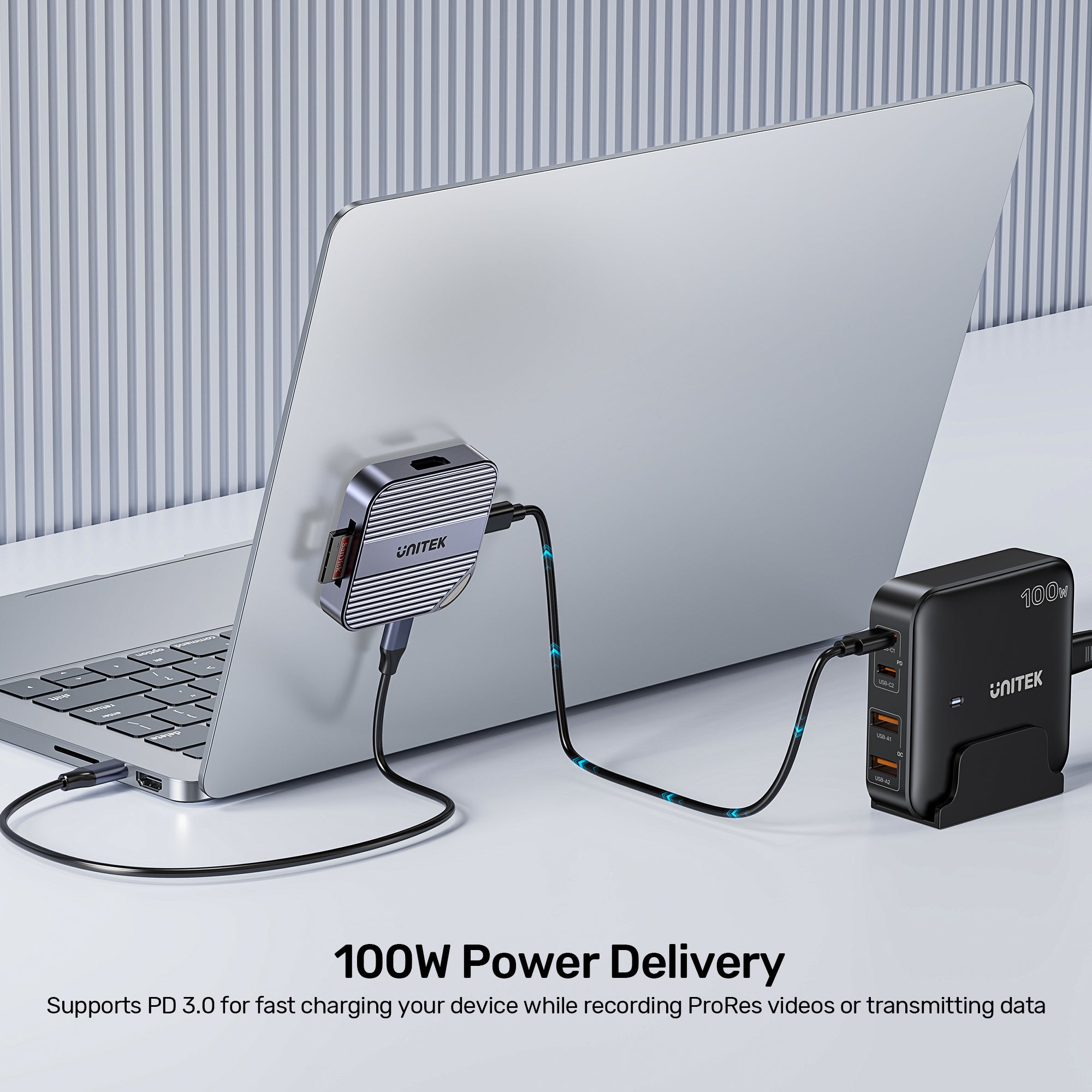 UNITEK S1244CGY01 Magnetic SD/ Micro SD Card Reader with PD100W - image 4