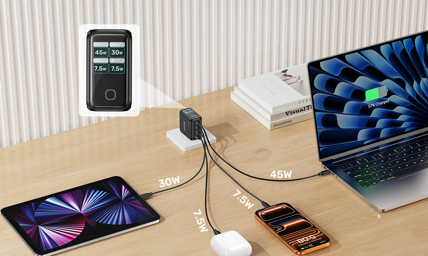 UNITEK P1131ABK01-EU Rexo 100W 4-Port GaN Charger - view 1