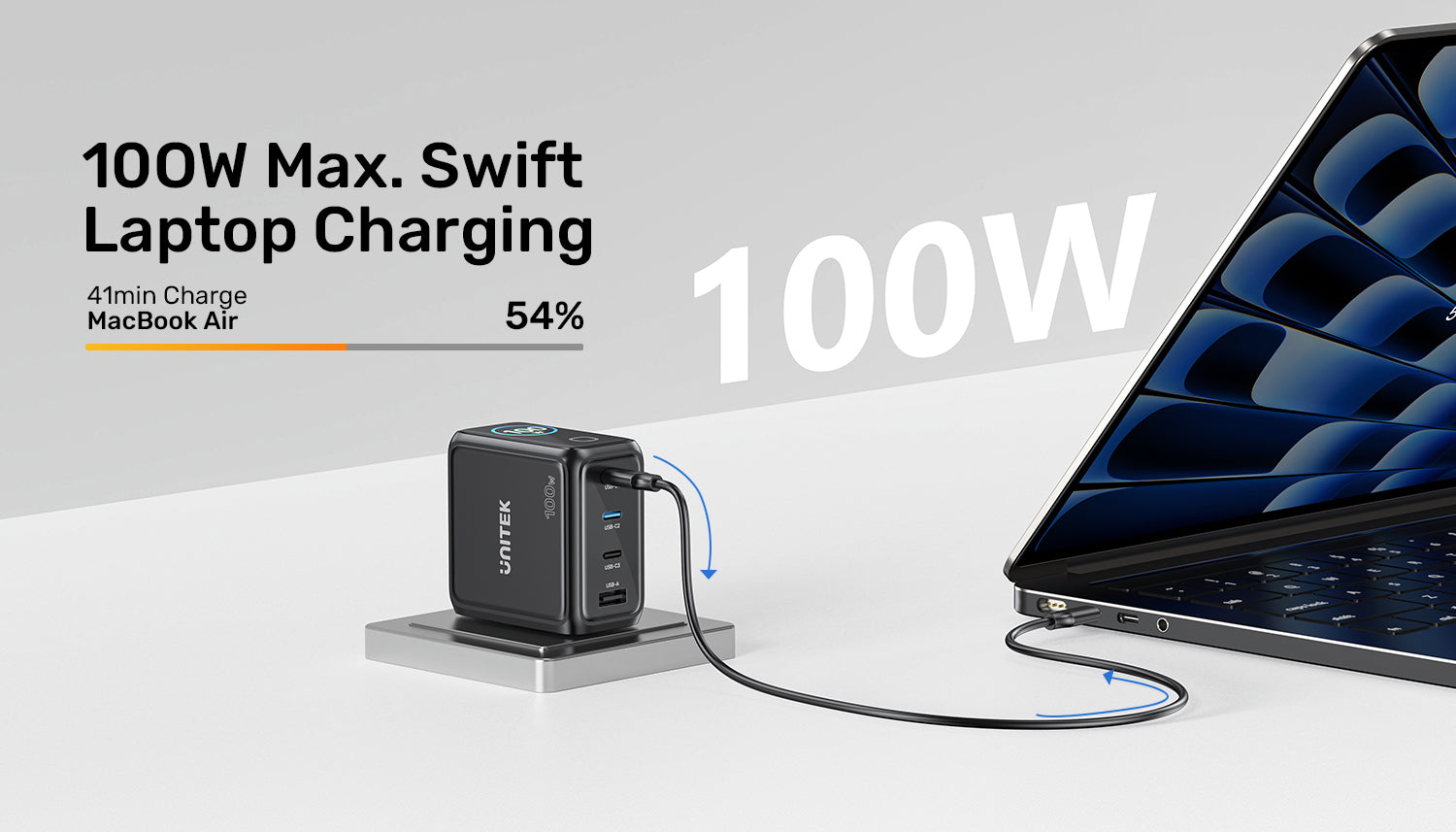UNITEK P1131ABK01-EU Rexo 100W 4-Port GaN Charger - view 2