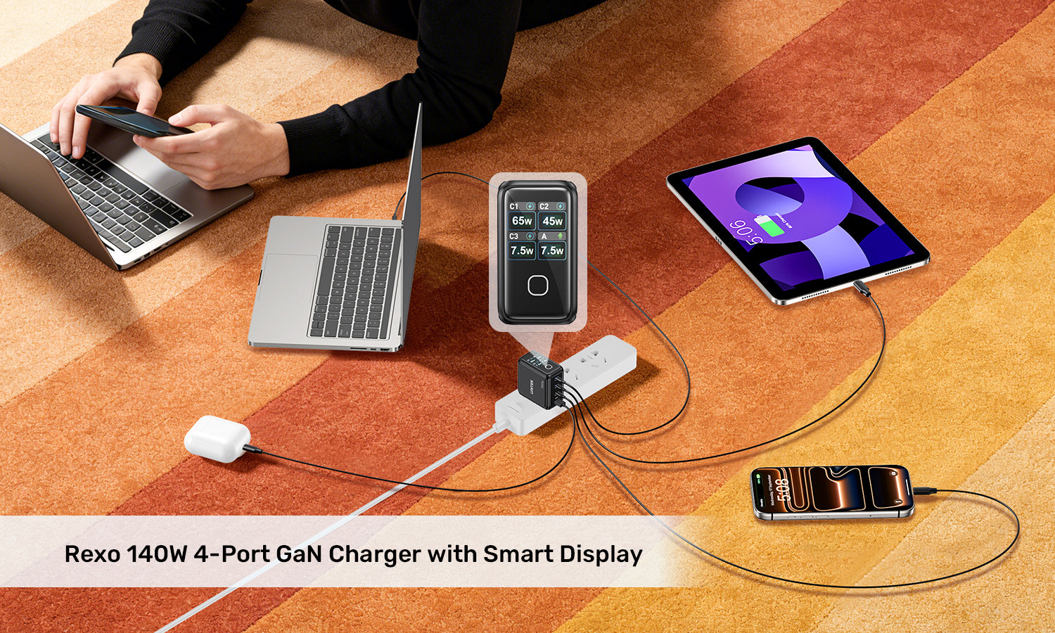 UNITEK P1132ABK01-EU Rexo 140W 4-Port GaN Charger - view 1
