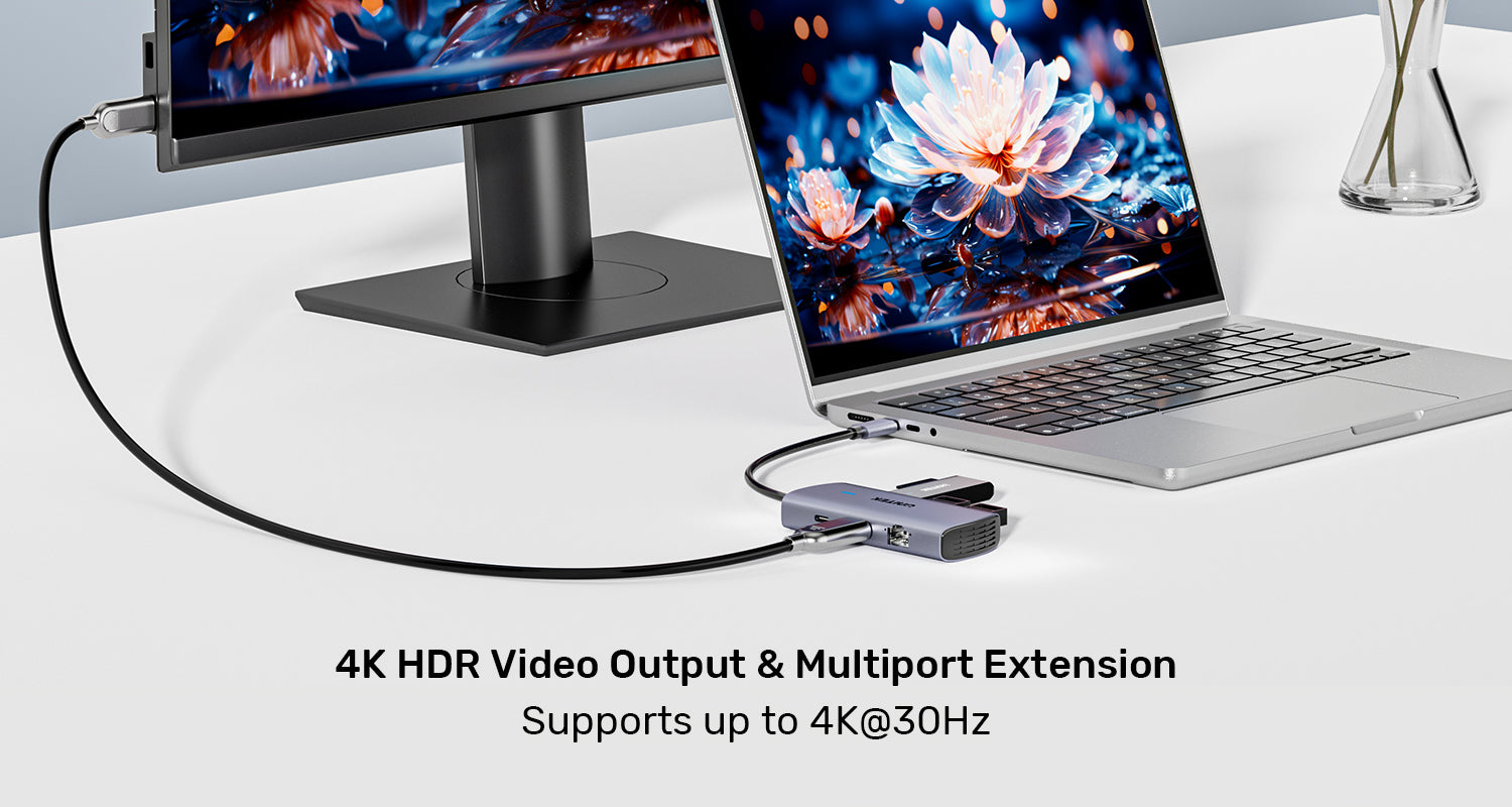 UNITEK D1113CGY01 uHUB H6+ 6-in-1 USB-C Hub - view 1
