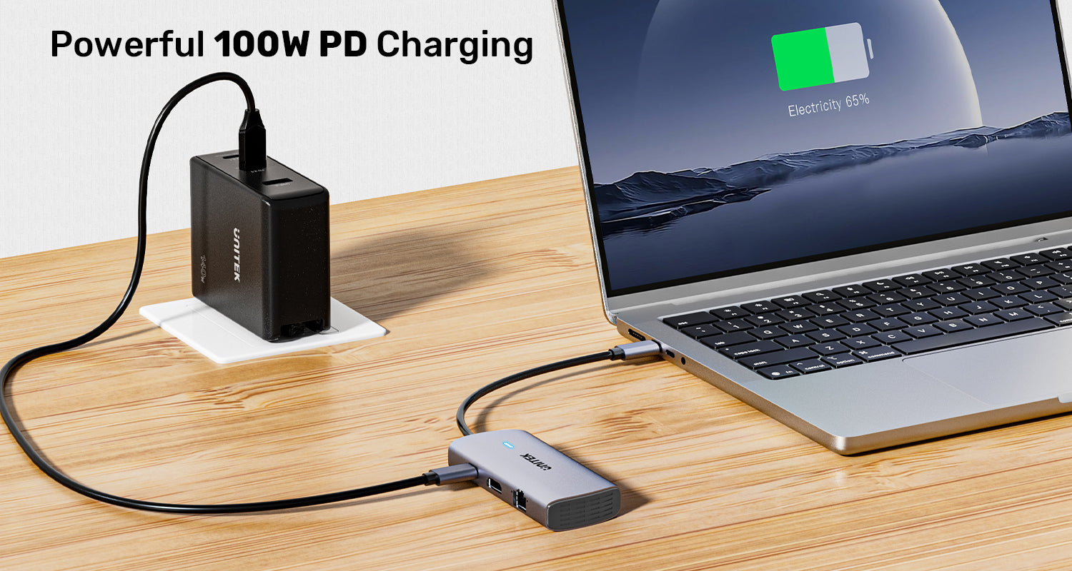UNITEK D1113CGY01 uHUB H6+ 6-in-1 USB-C Hub - view 2