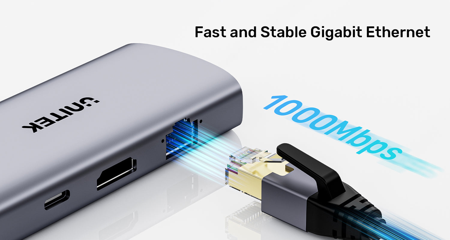 UNITEK D1113CGY01 uHUB H6+ 6-in-1 USB-C Hub - view 3