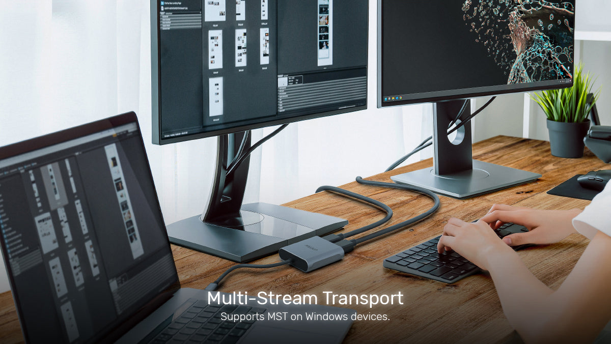 UNITEK V1404A USB-C to Dual DisplayPort Adapter - view 1
