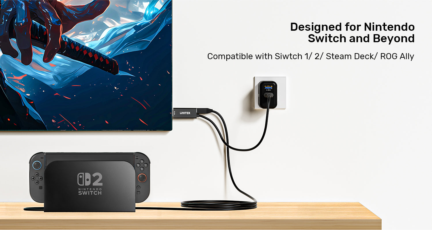 UNITEK V1439ABK01 USB-C to HDMI 4K 60Hz Cable with PD 100W - view 4