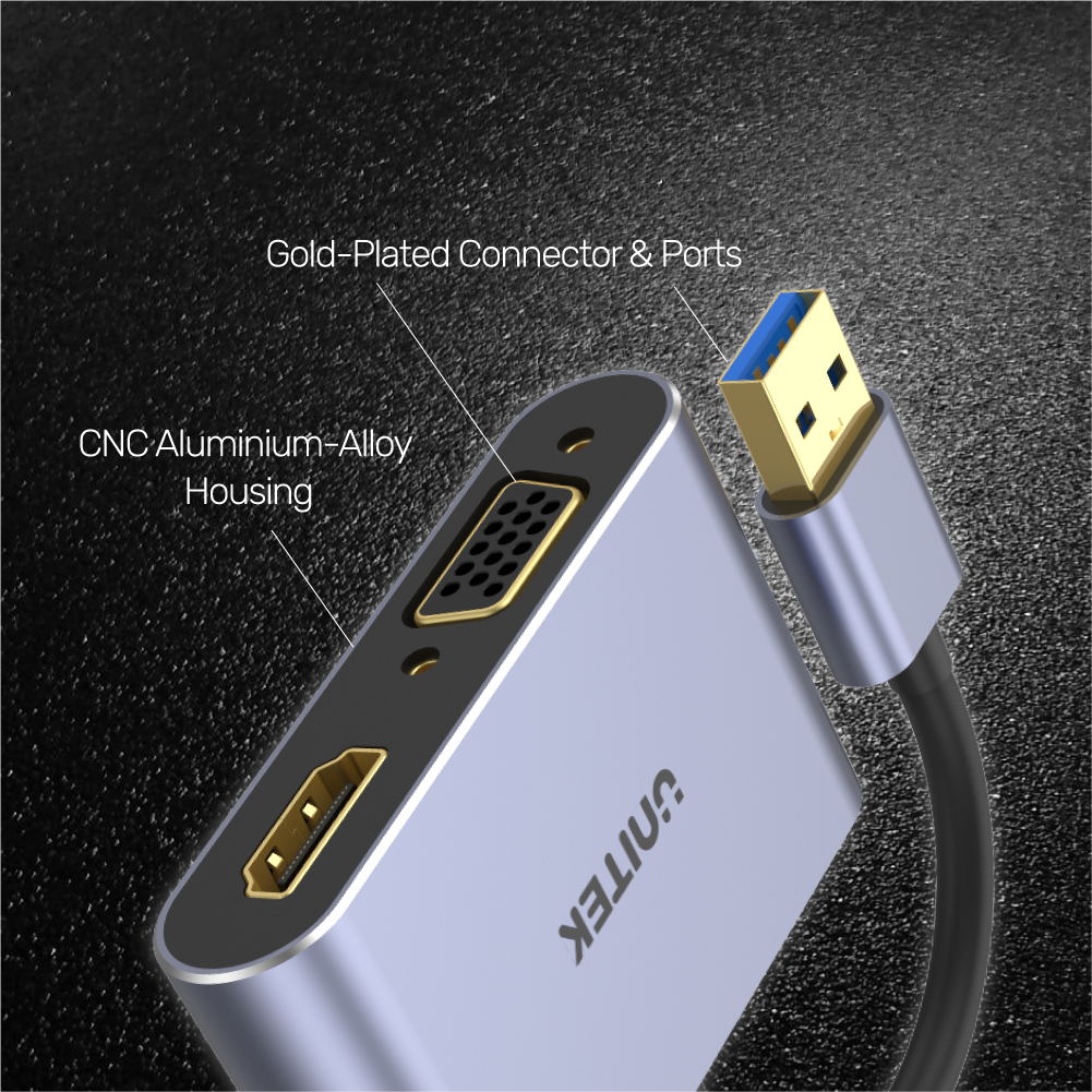 UNITEK V1304A USB 3.0 to HDMI and VGA Adapter - image 4