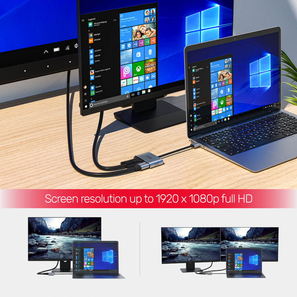 UNITEK V1304A USB to HDMI and VGA Adapter - view 1