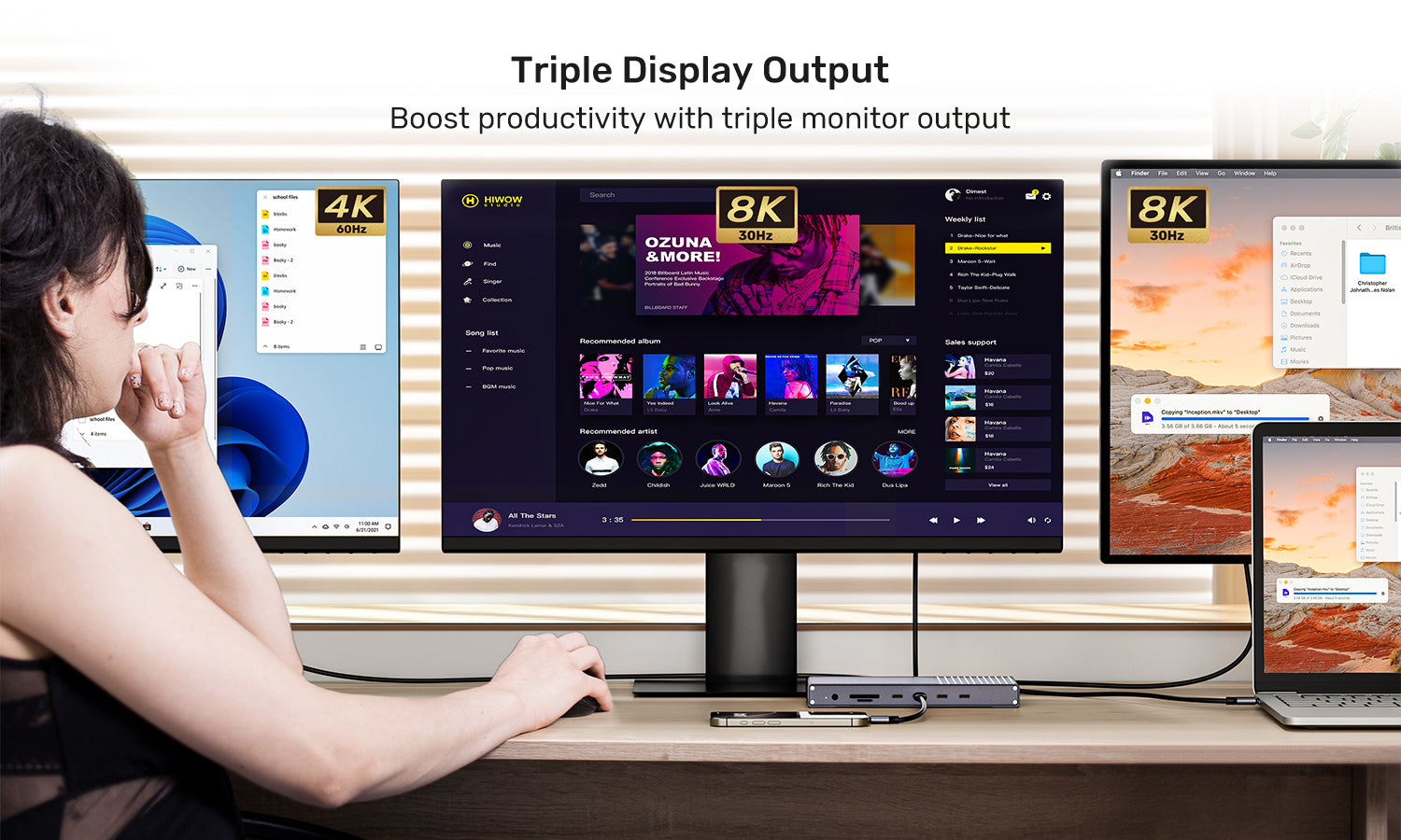 UNITEK D1117AGY01-EU USB4 Triple Display Docking Station - view 1